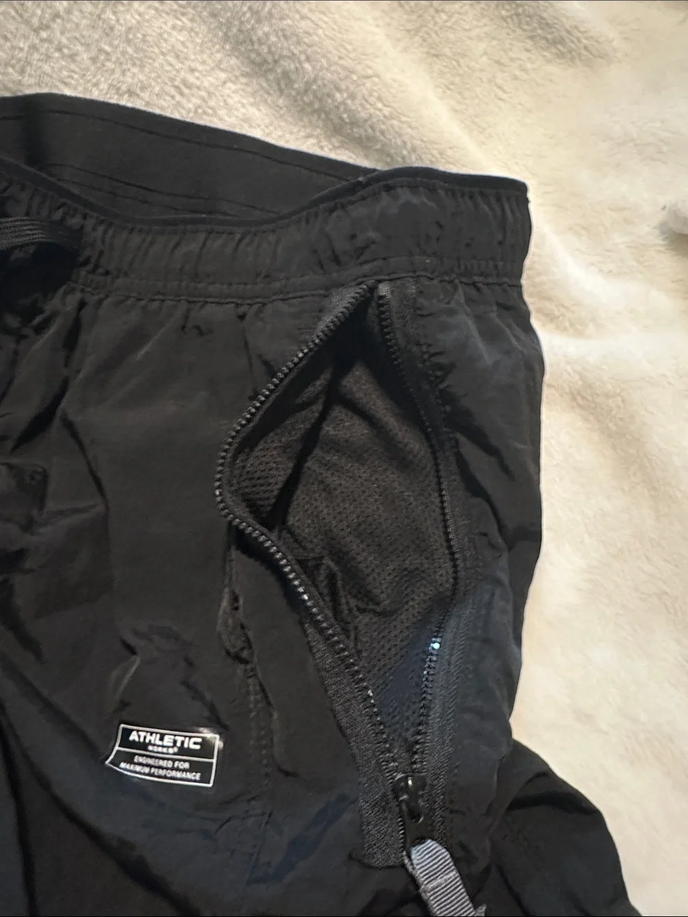 Athletic Works Black Nylon Jogger Track Pants